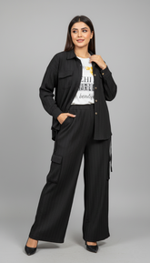 3-Piece Black Striped Set with Inner