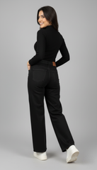 Ladies Jet Black Jeans