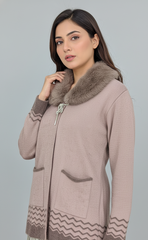 Fur Collar Cardigan