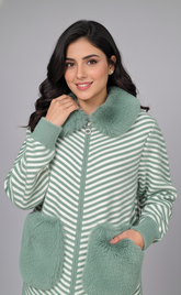 Striped Fur Zipper