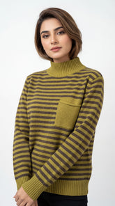 Olive Striped Sweater