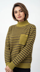 Olive Striped Sweater