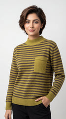 Olive Striped Sweater