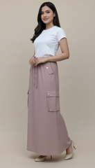 Mauve Cargo Pocket Skirt