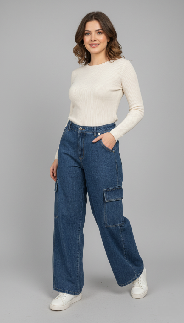 Ladies Cargo Jeans