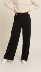 Black Cargo Straight Trouser