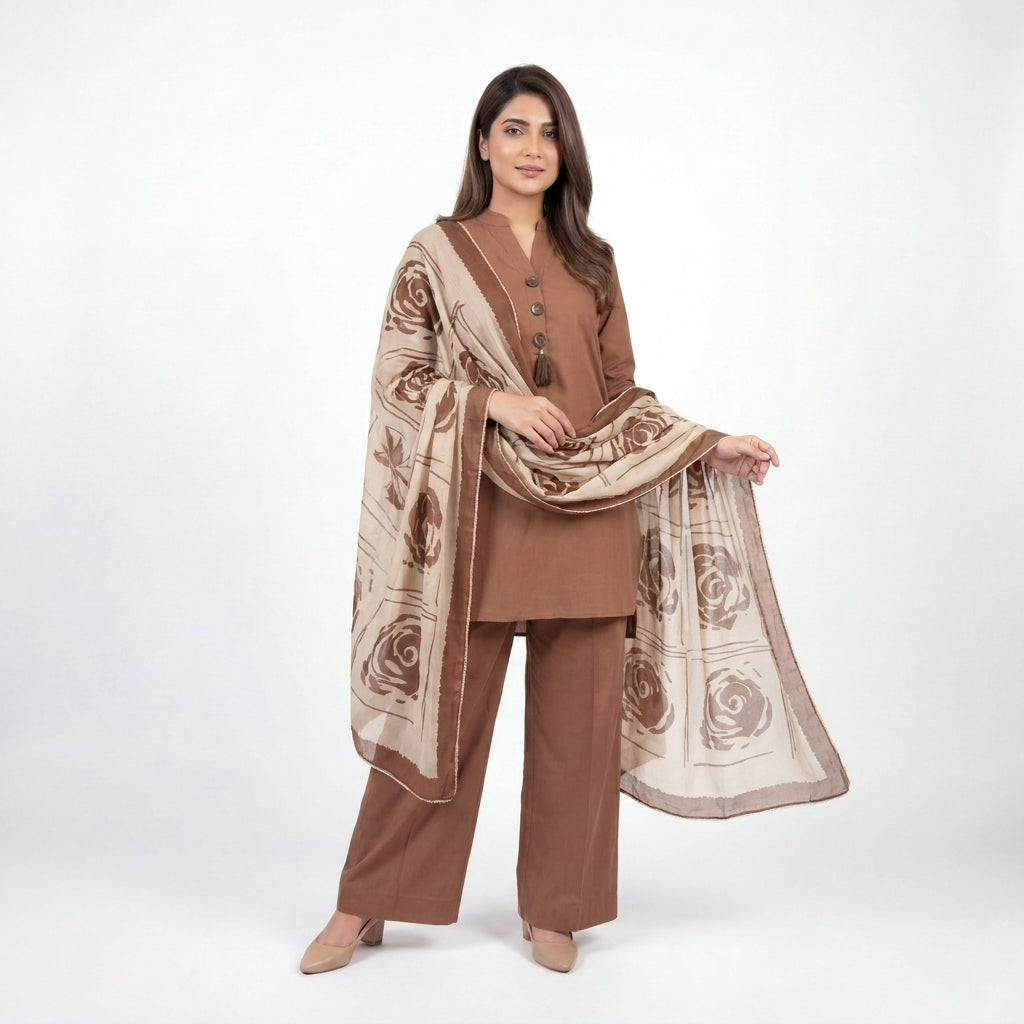 Mocha Bloom — 3-Piece Suit
