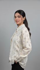 Floral Lace Panel Shirt