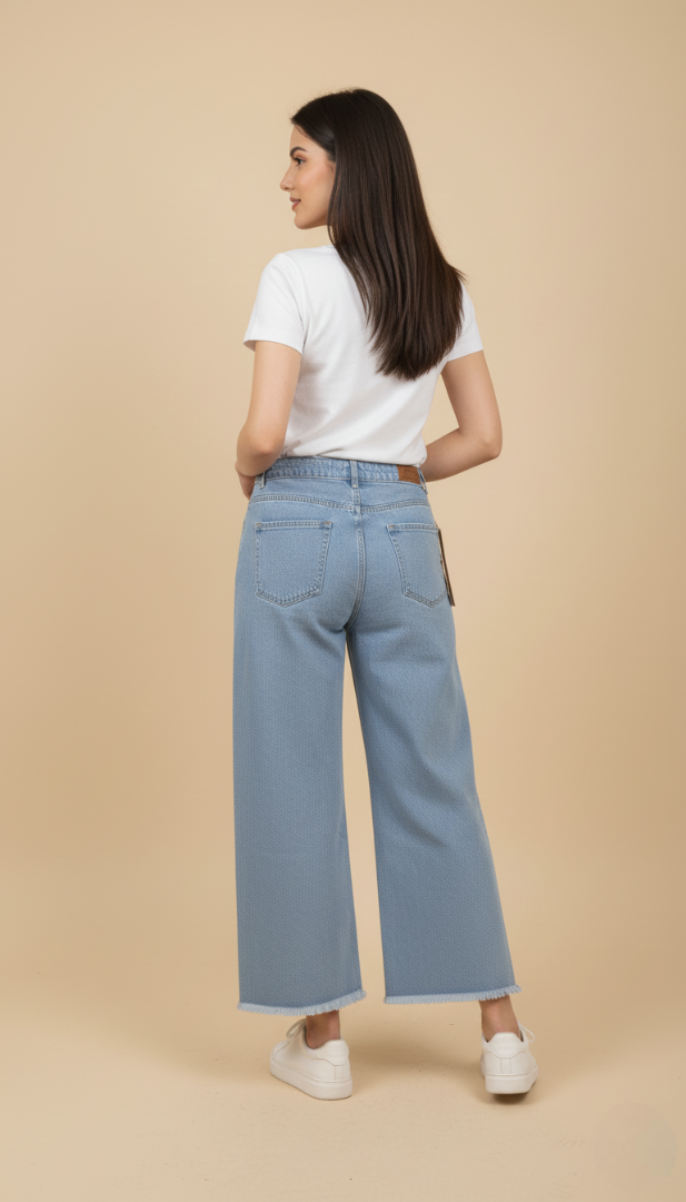 Ladies Wide Leg Jeans