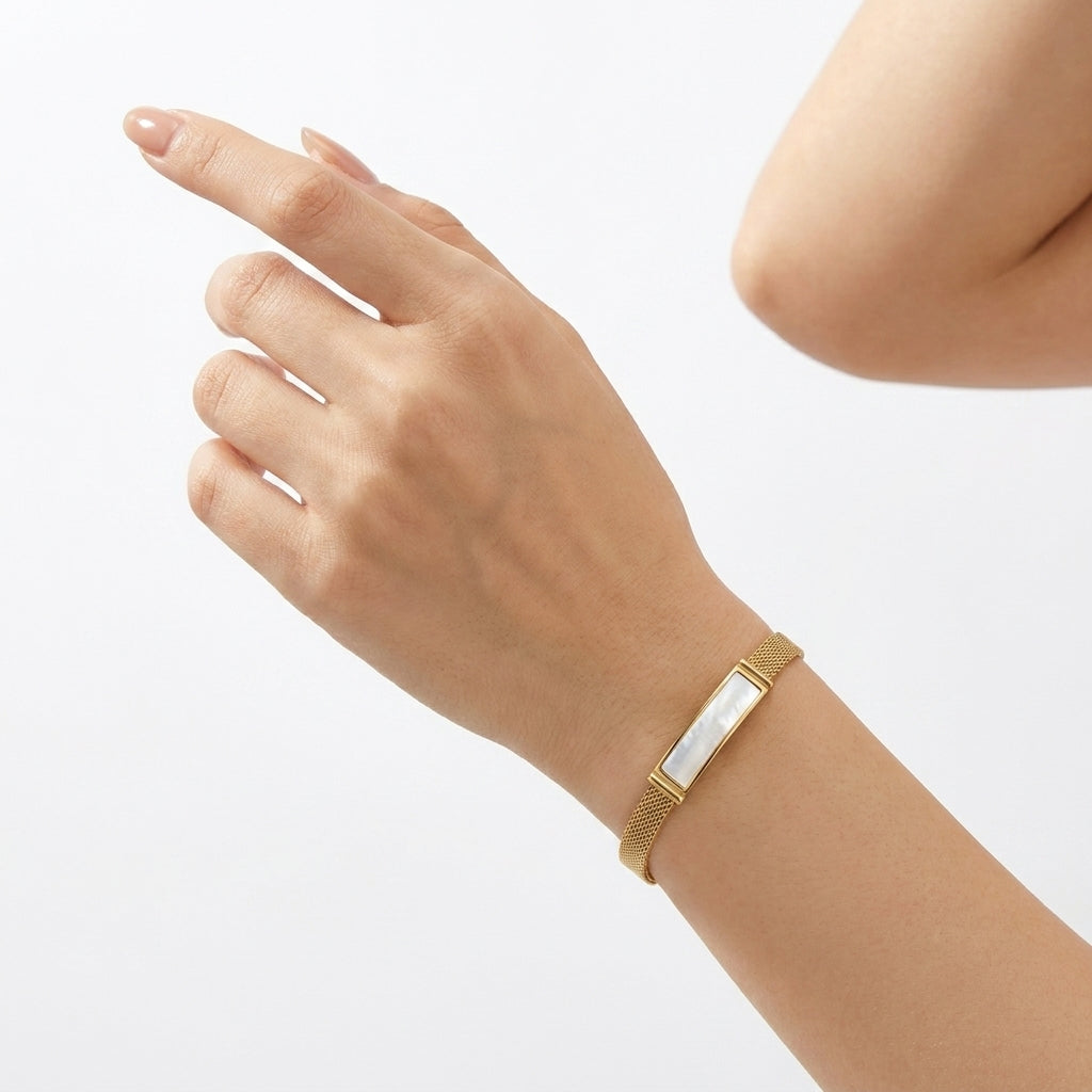 Mother of Pearl Mesh Bracelet