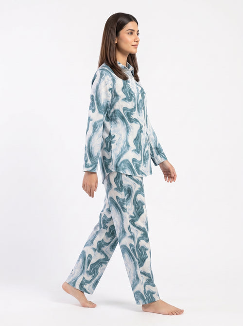 Aqua Marble Women's Co-Ord