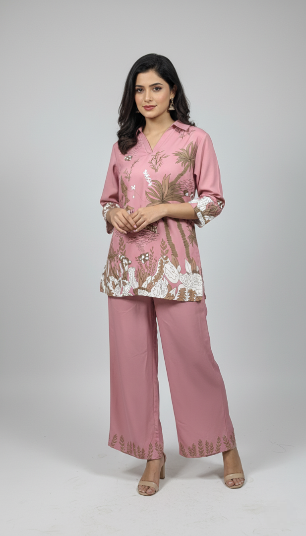 Tropical Print Tunic Set