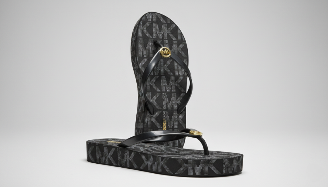 Black Wedge Flip-Flops