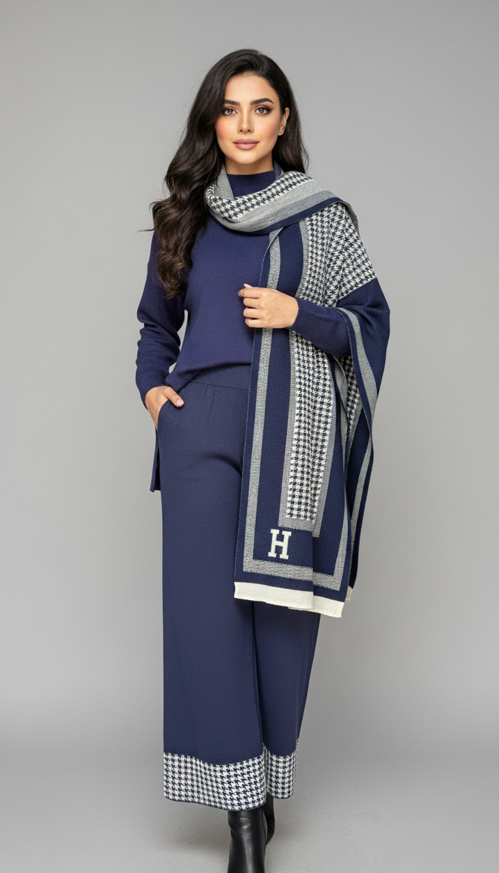 3 Piece Scarf & Knit Set