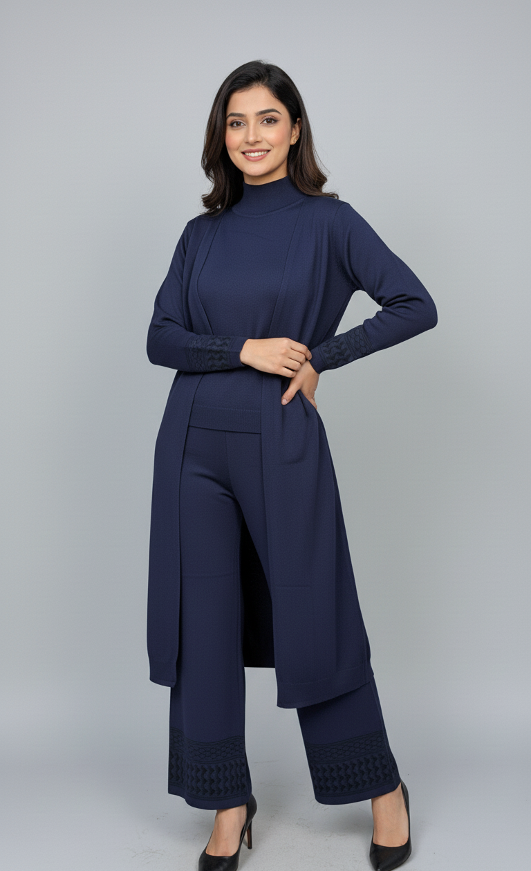 Elegant Embroidered Knit Duo