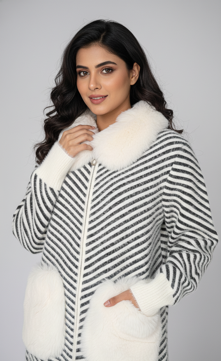 Striped Fur Zipper