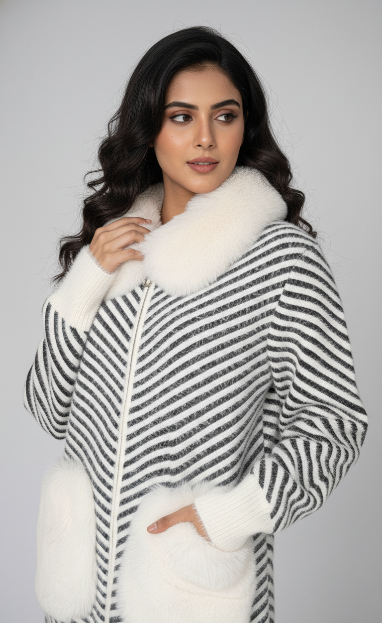 Striped Fur Zipper