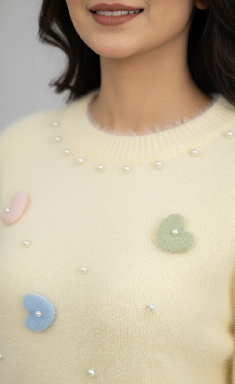 Heart Pearl Sweater