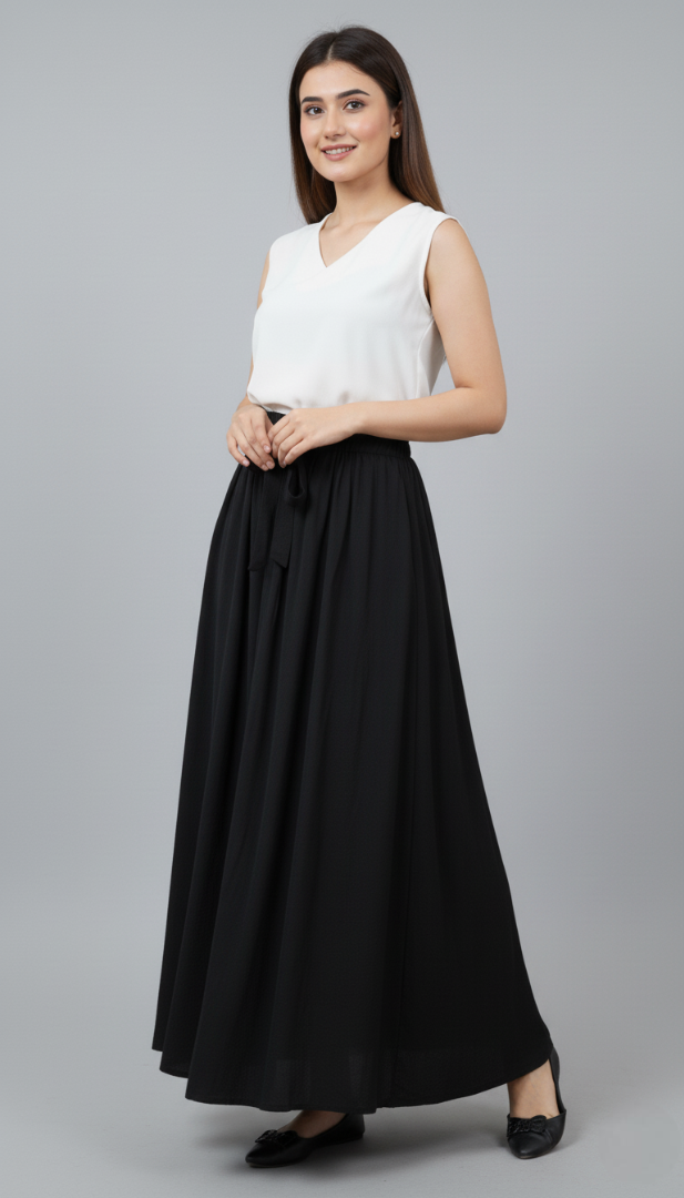 Black Drawstring Skirt