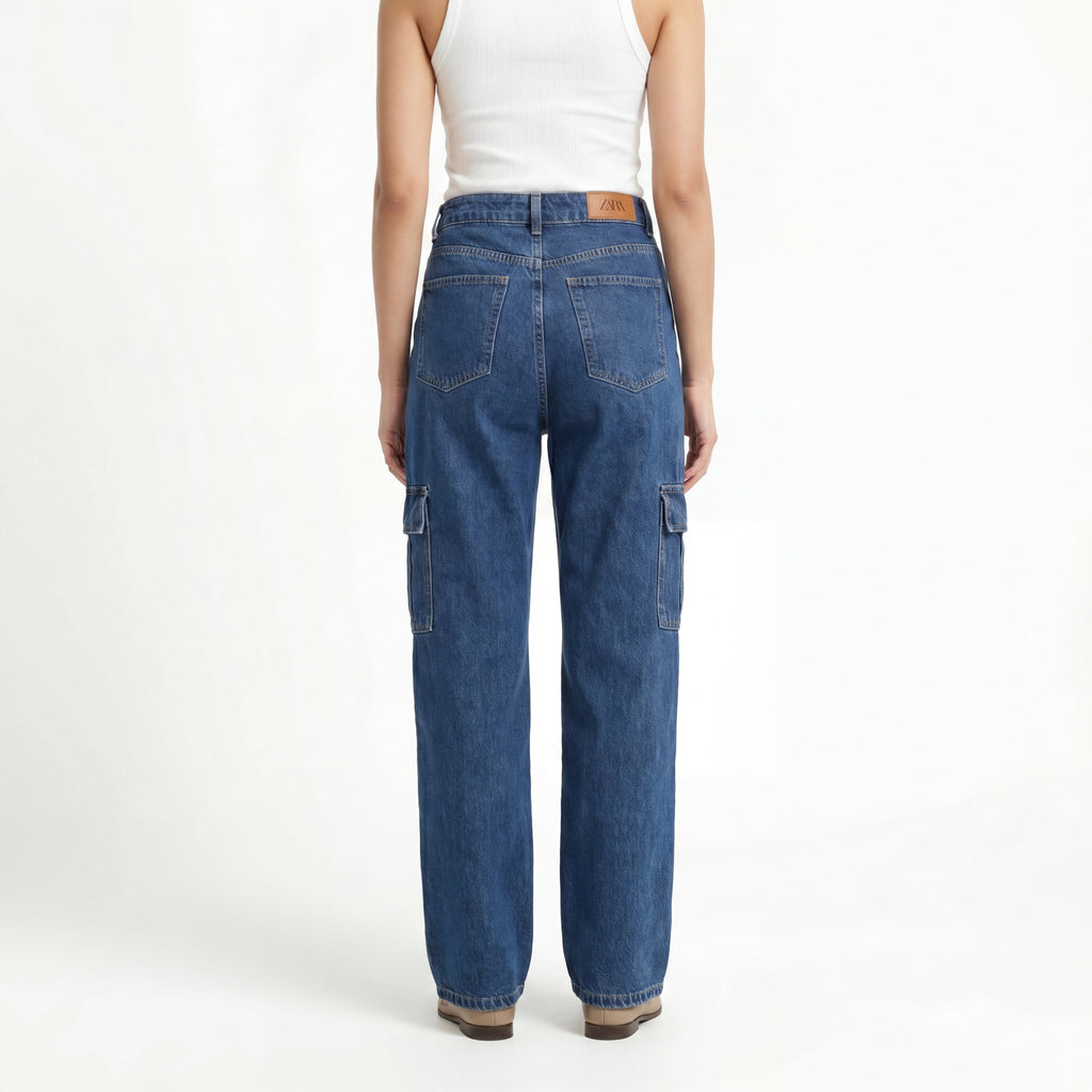 Deep Blue Cargo Jeans