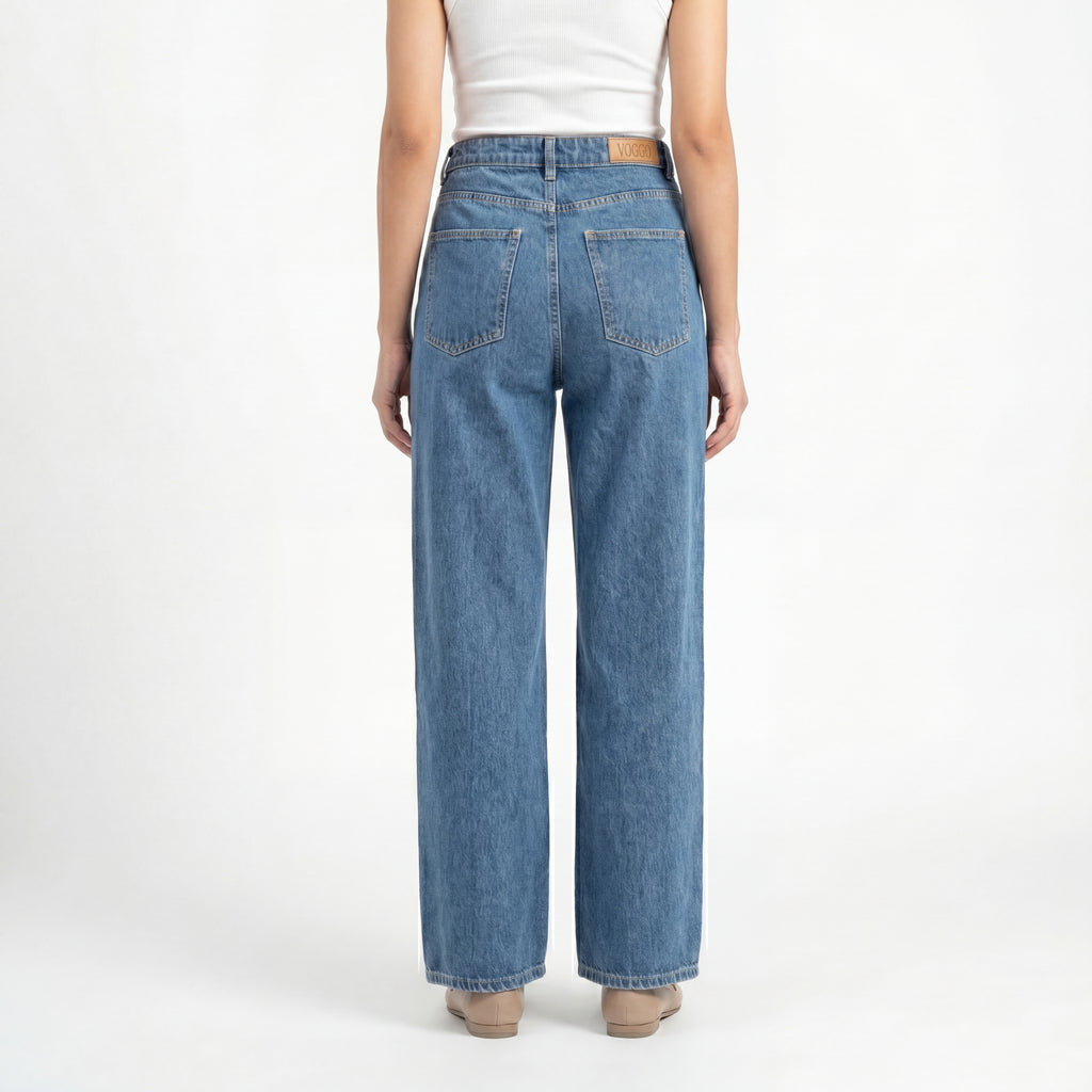Seam Detail Wide Leg Jeans