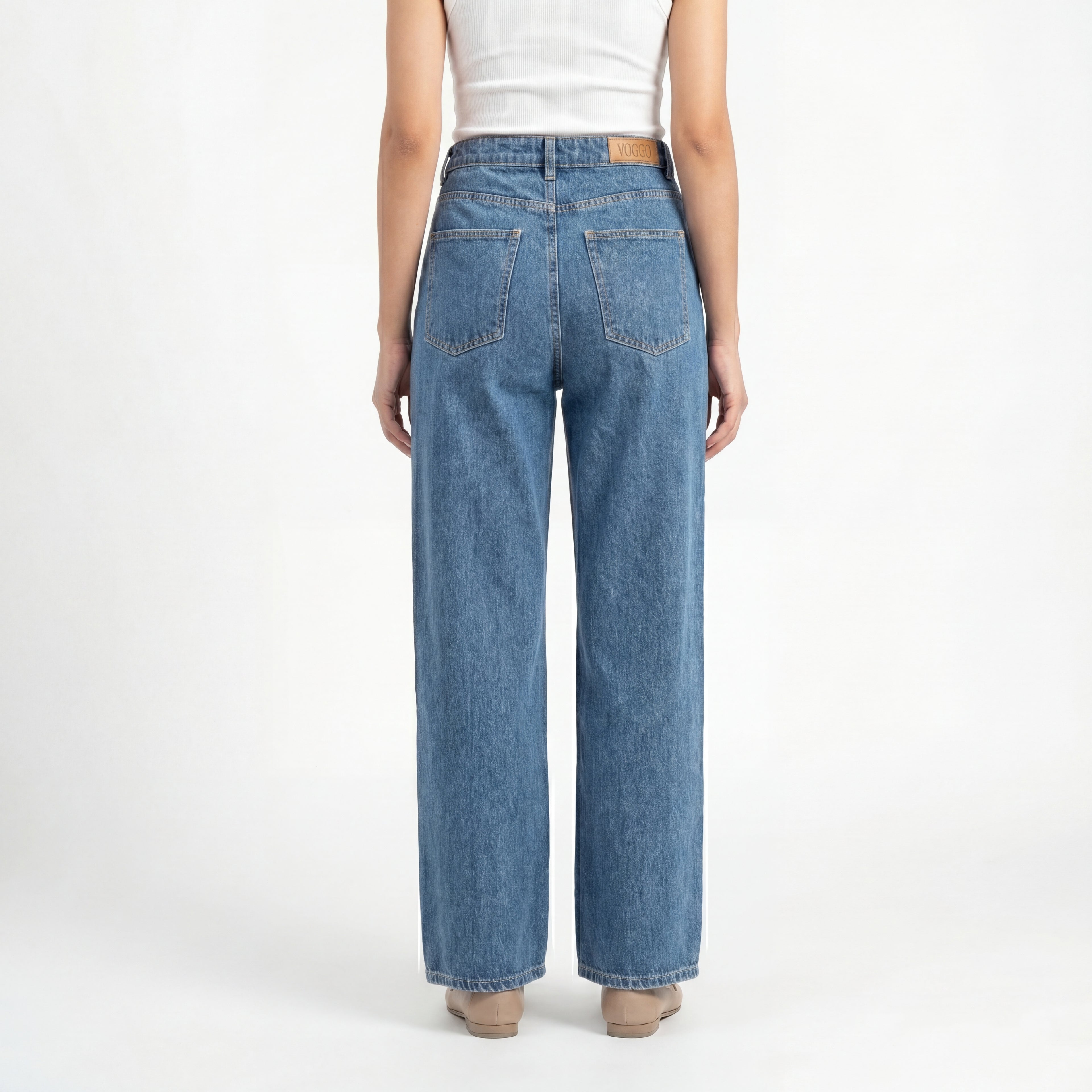 Seam Detail Wide Leg Jeans