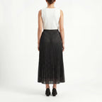 Noir Shimmer Pleat Skirt