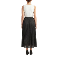 Noir Shimmer Pleat Skirt