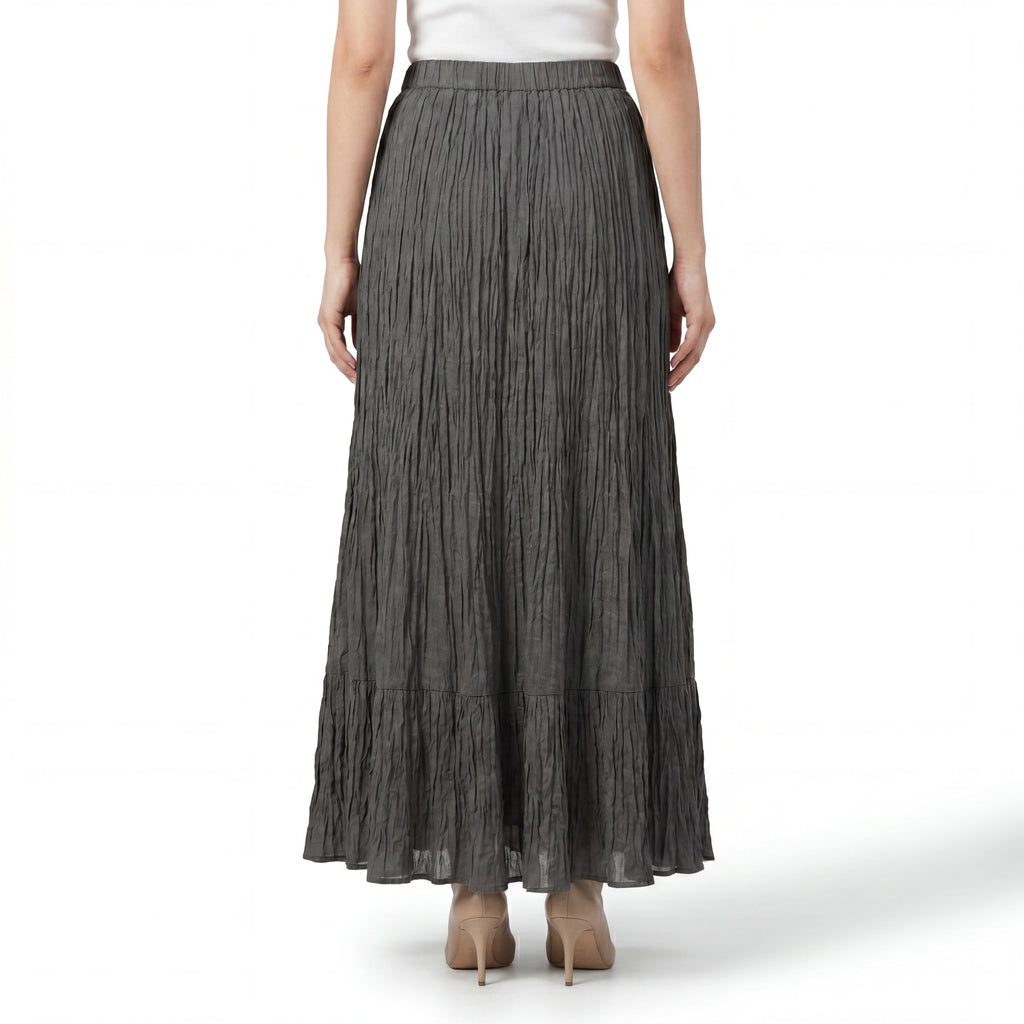 Graphite Crinkle Tier Skirt