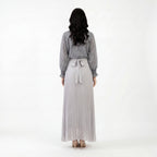Silver Pleat Shimmer Maxi