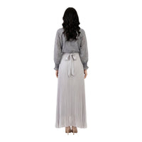 Silver Pleat Shimmer Maxi