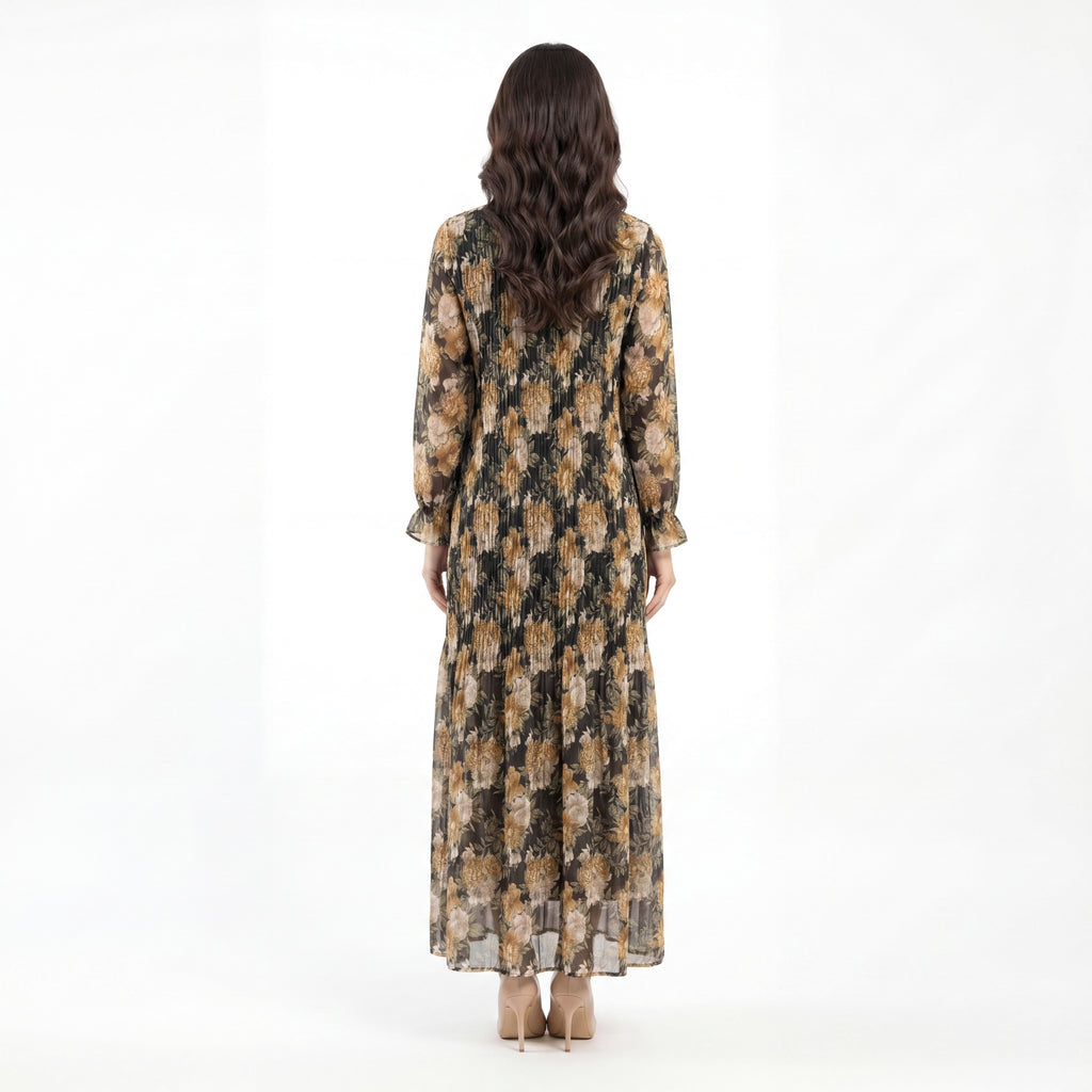Midnight Floral Pleat Maxi