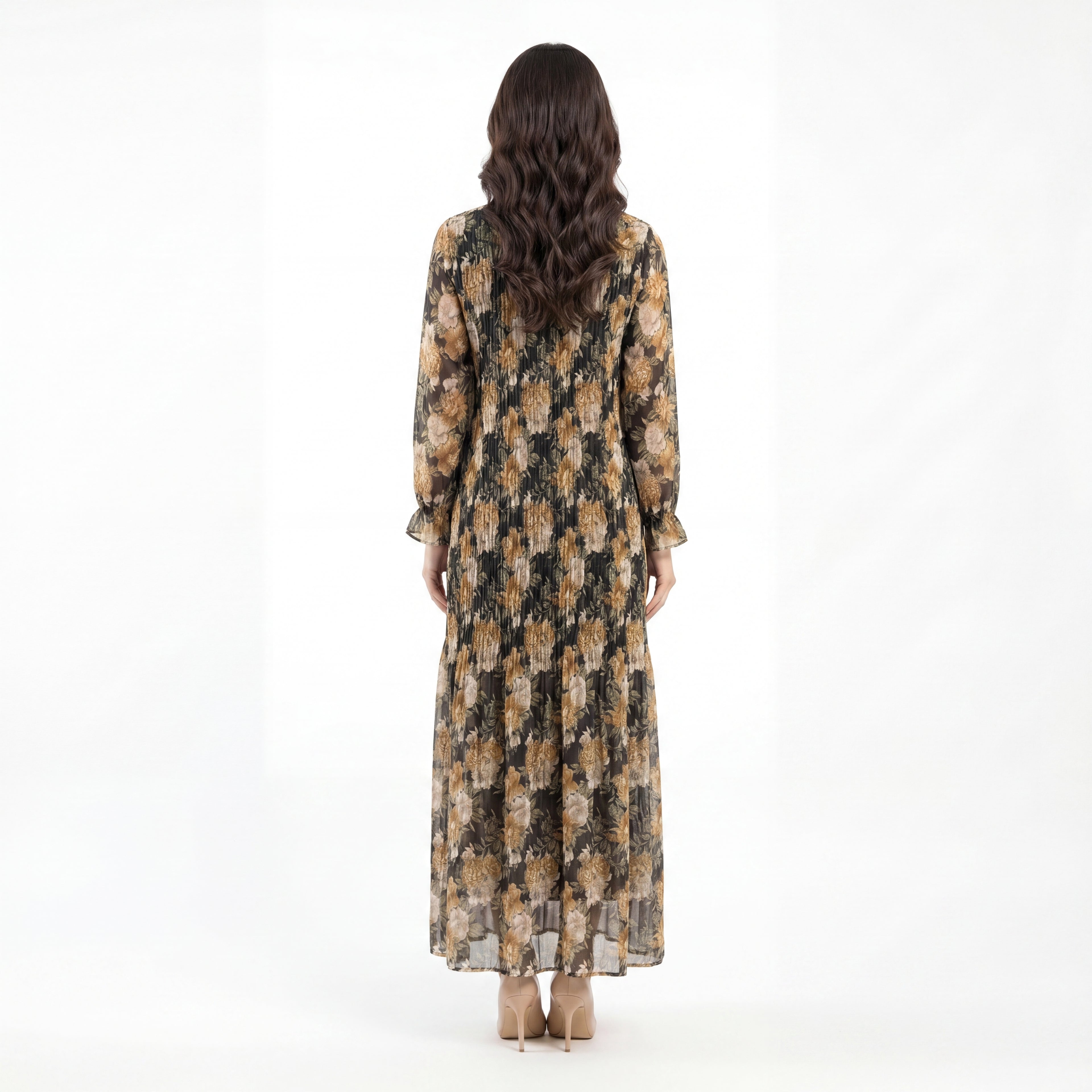 Midnight Floral Pleat Maxi