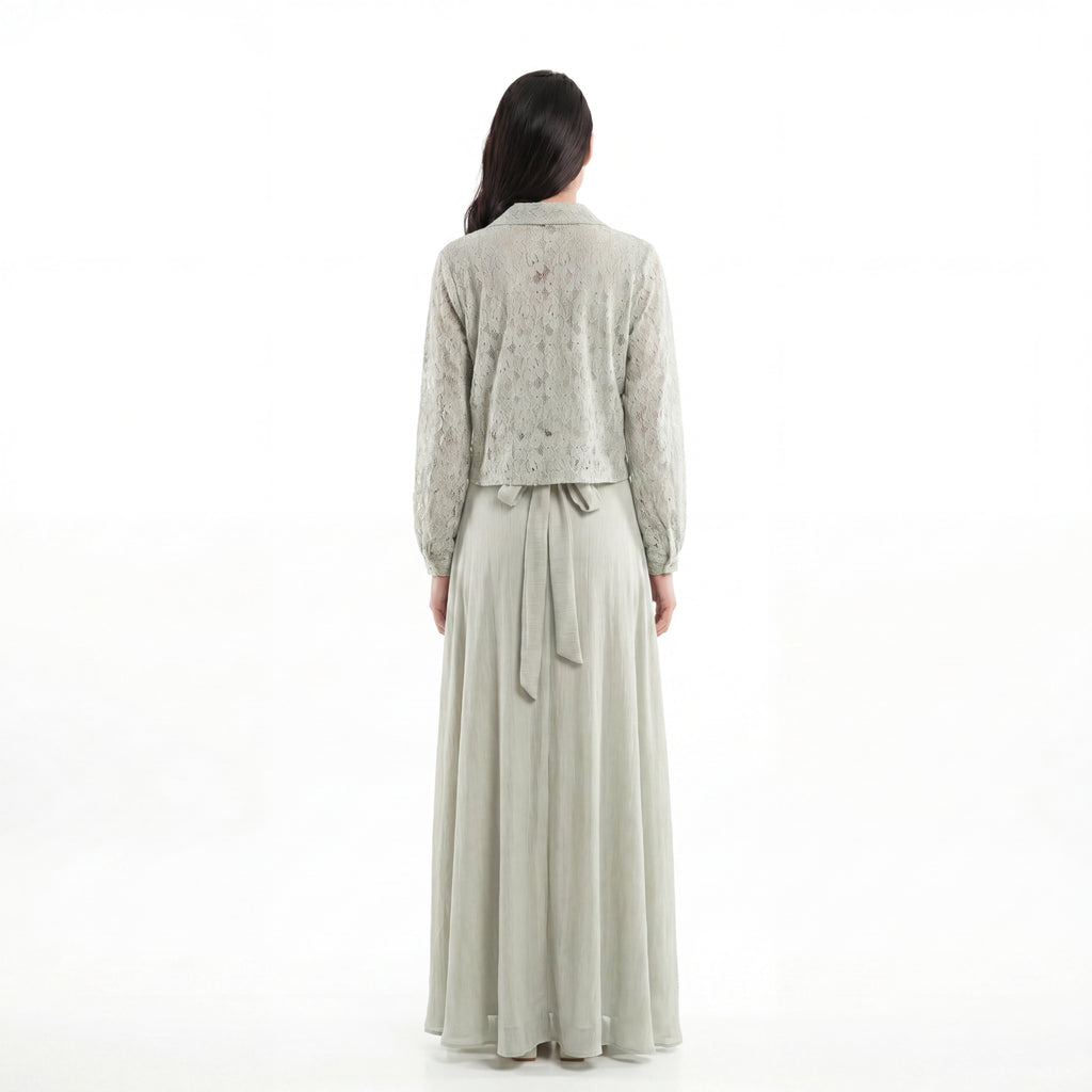 Sage Lace Overlay Maxi