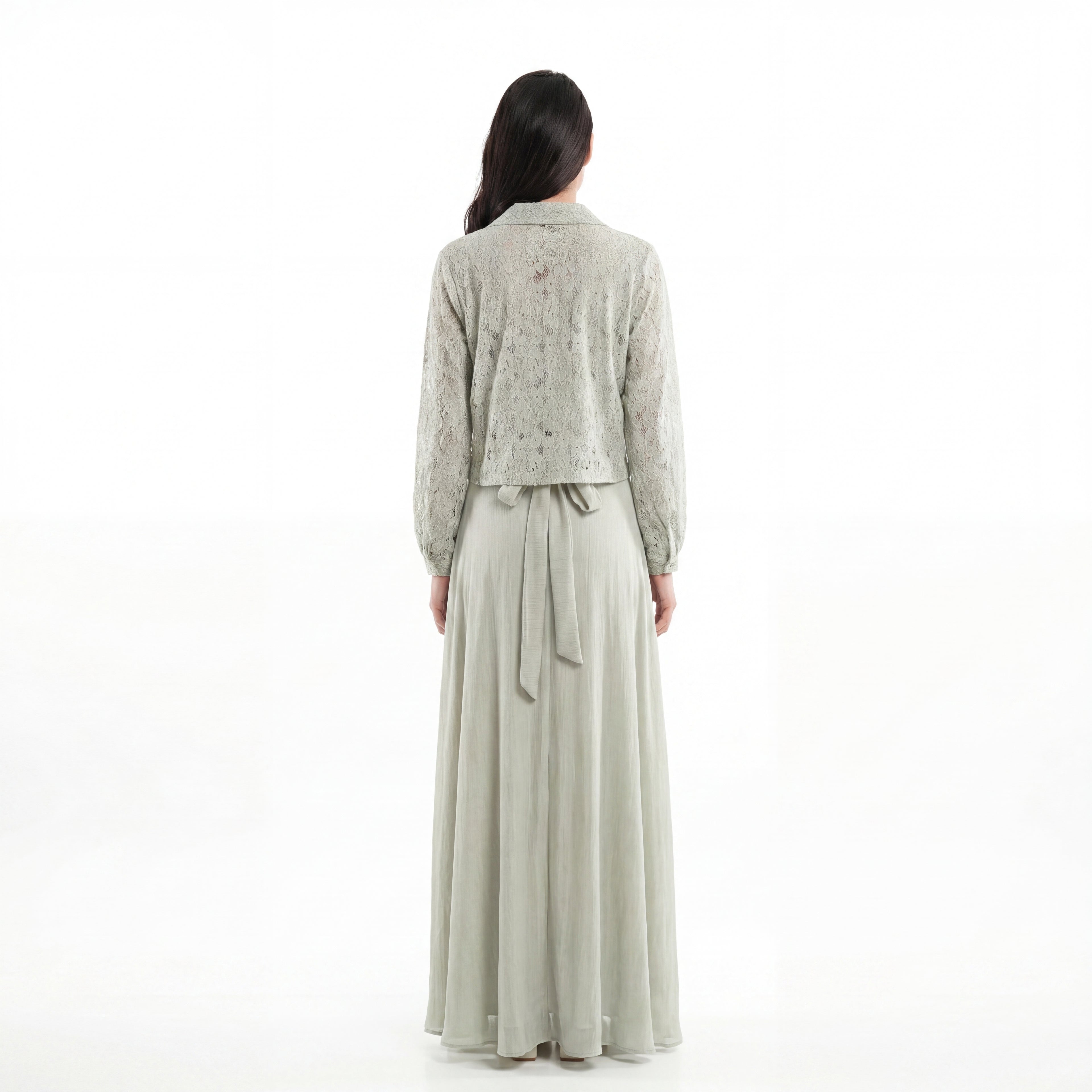 Sage Lace Overlay Maxi