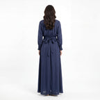 Navy Smocked Waist Maxi