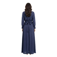 Navy Smocked Waist Maxi