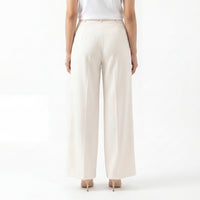 Cream Patch Pocket Formal Pants