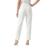 White Tapered Formal Pants