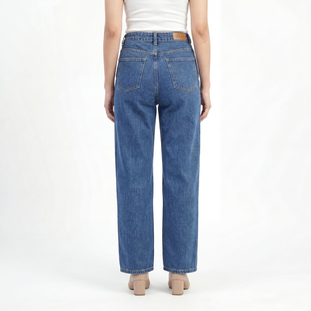 Cross Waist Wide Leg Jeans