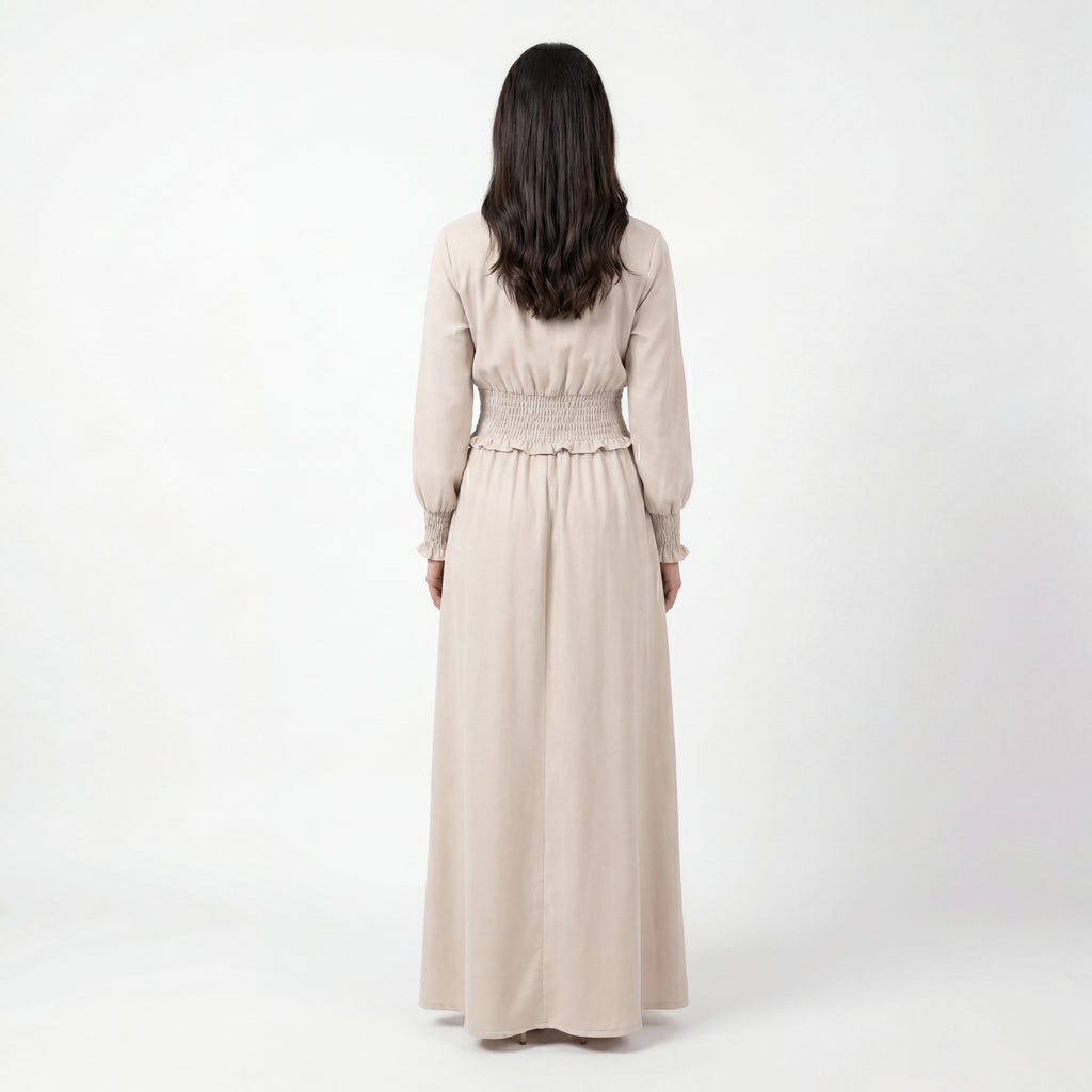 Latte Smocked Waist Maxi