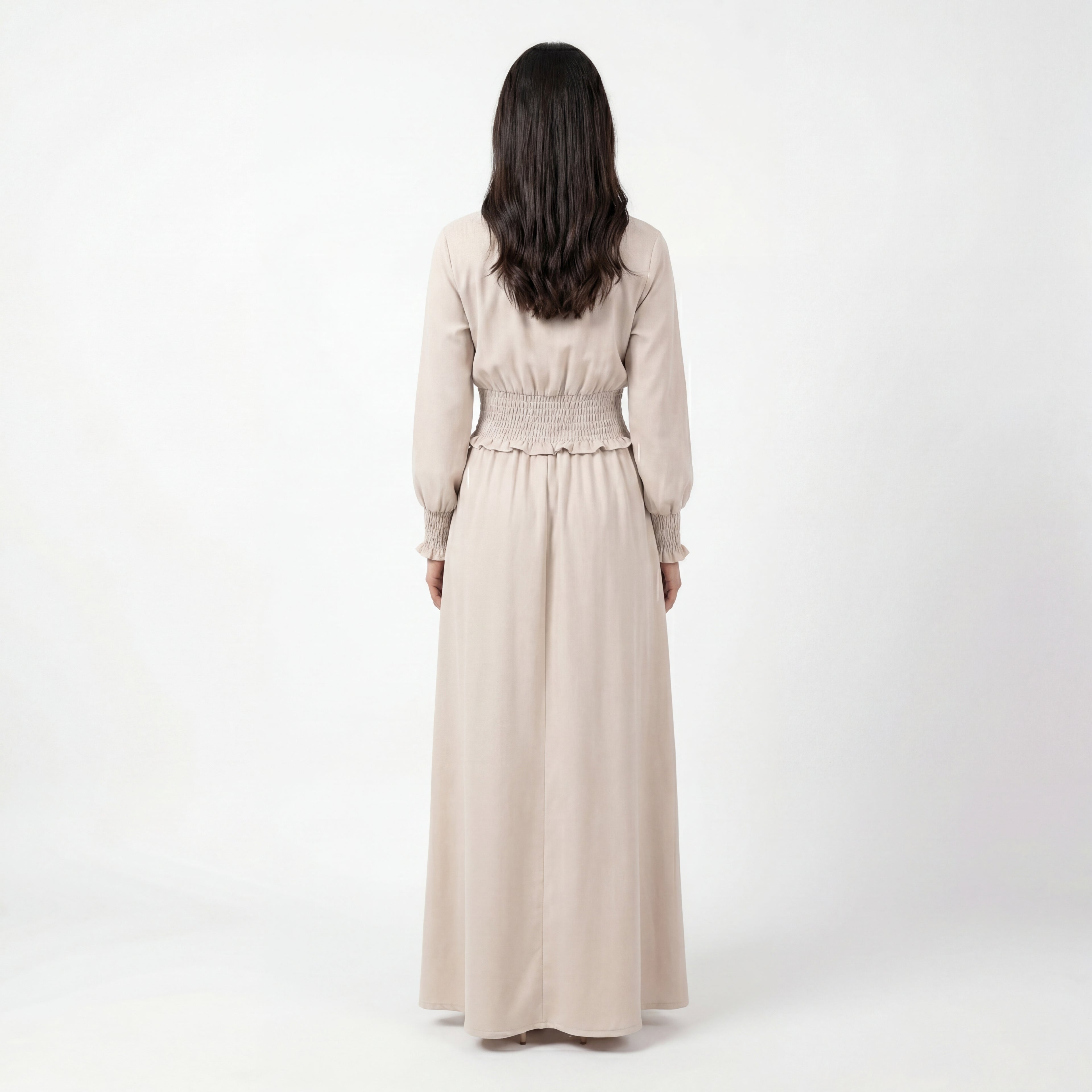 Latte Smocked Waist Maxi