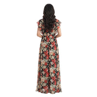 Noir Bloom Chiffon Maxi