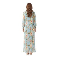Sky Floral Pleat Maxi