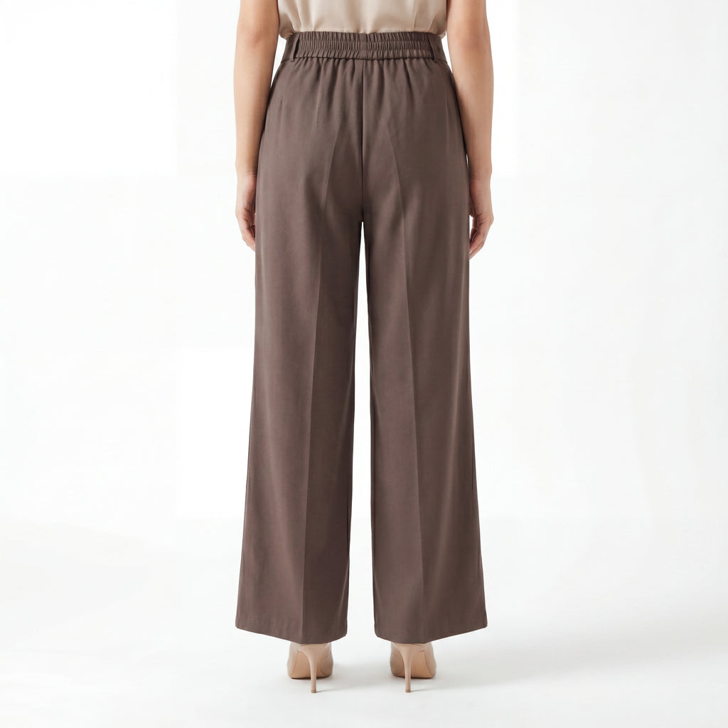 Mocha Wide Leg Formal Pants