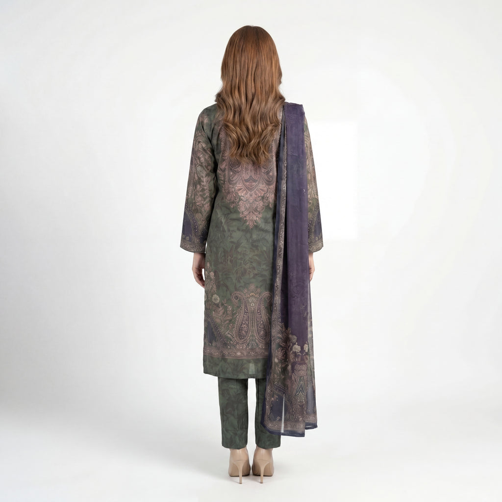 Mohagni Andaz Forest Luxe – 3PC Lawn Suit