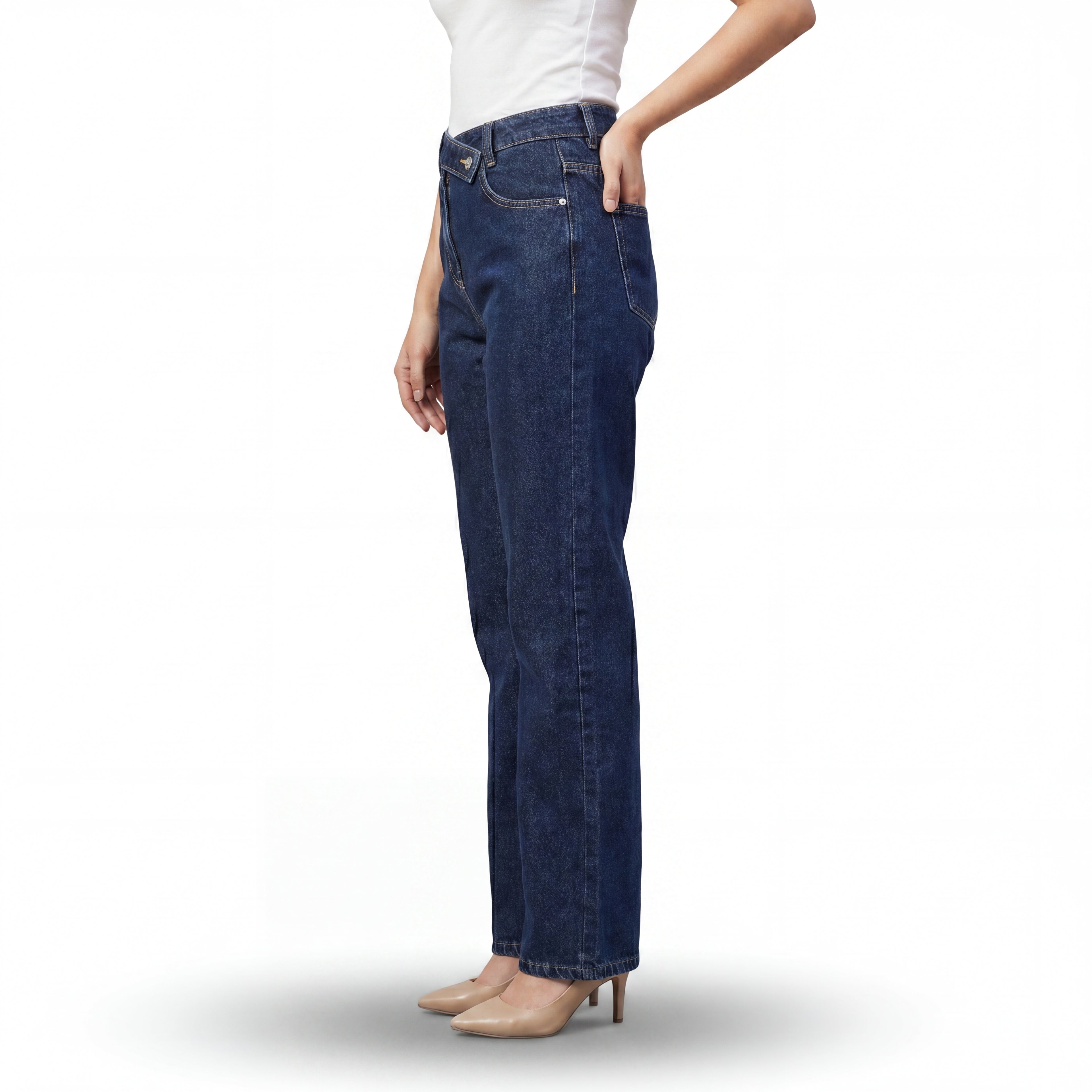 Indigo Cross Waist Jeans