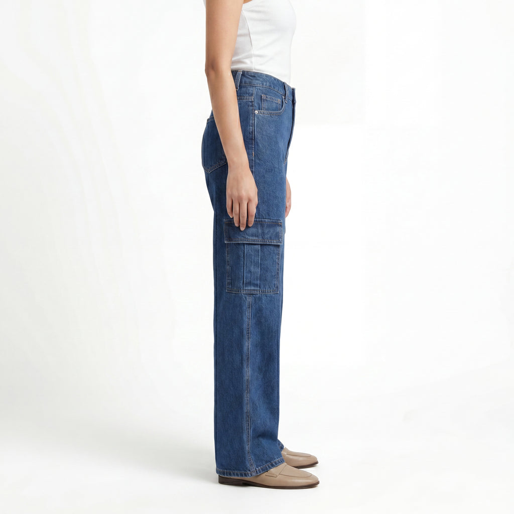 Deep Blue Cargo Jeans