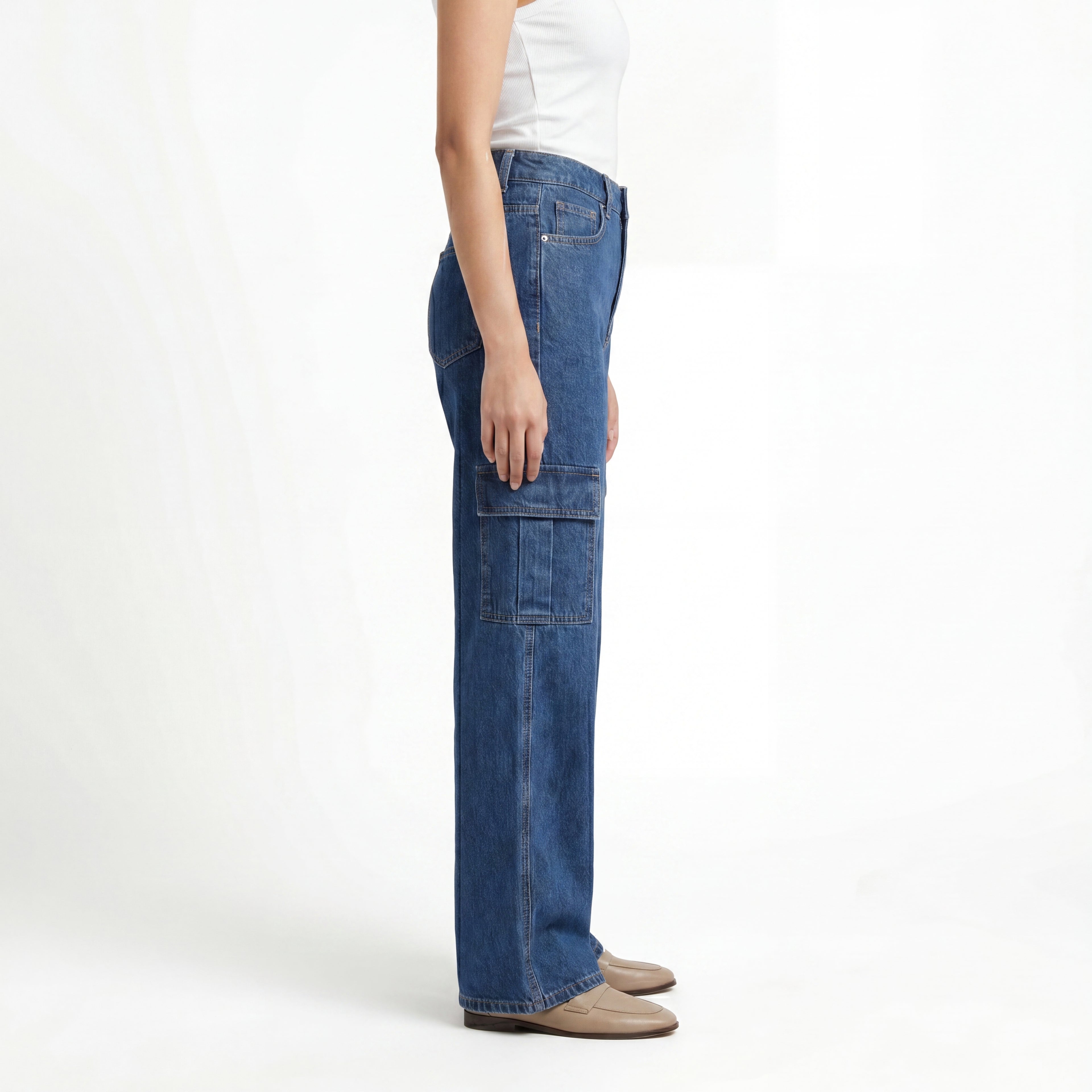 Deep Blue Cargo Jeans