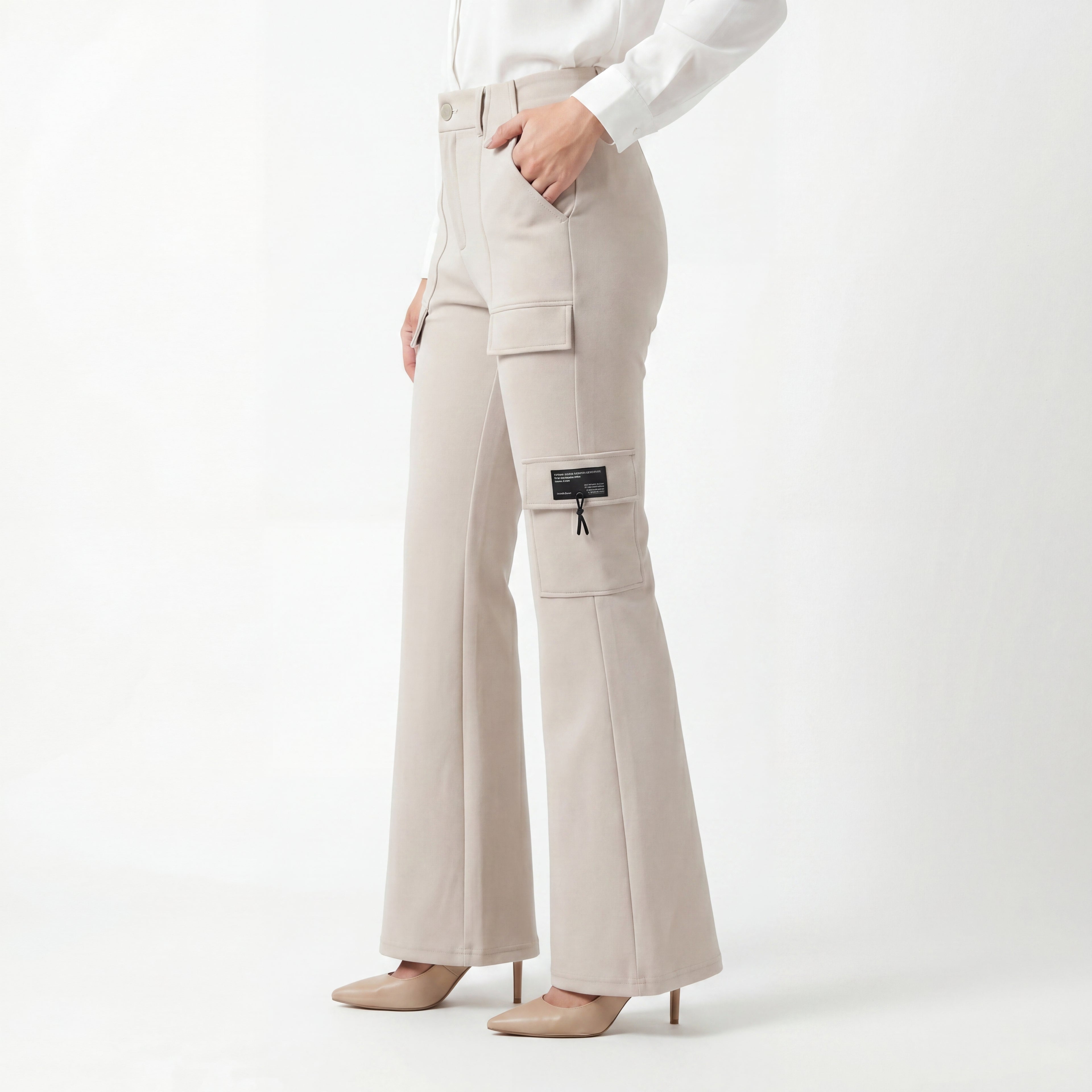 Stone Utility Flare Trouser